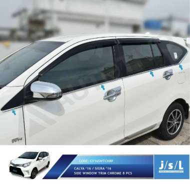 JSL Side Window Trim List Kaca Samping Mobil for Toyota Calya CHROME
