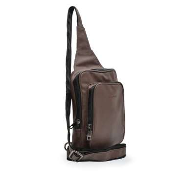 BREWYN JASON leather bag sling bag Tas selempang Tas pria Tas kulit BROWN