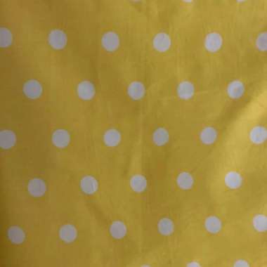 Bahan Seprai/Kain Seprai Corak Polkadot Dasar Kuning