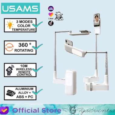 USAMS ZB209 Stand Phone Live Show Ring Light LED Lipat Multi Fungsi