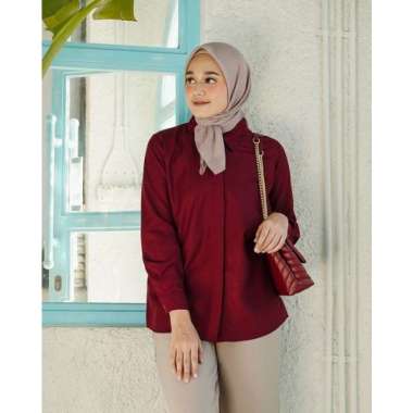 Geulis.id DAILY SHIRT (8 warna) Kemeja S MAROON