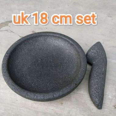 coet cobek ulekan batu asli 18cm set 18