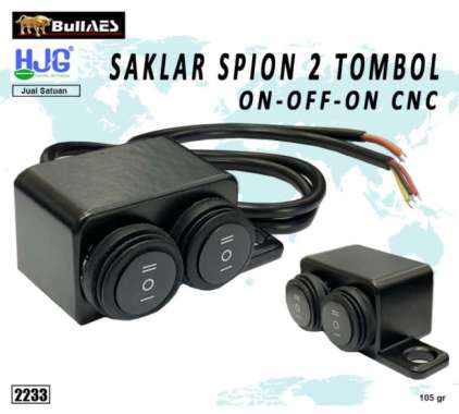 Saklar Lampu Motor Spion On Off On Waterproof Alumunium CNC 2 Tombol