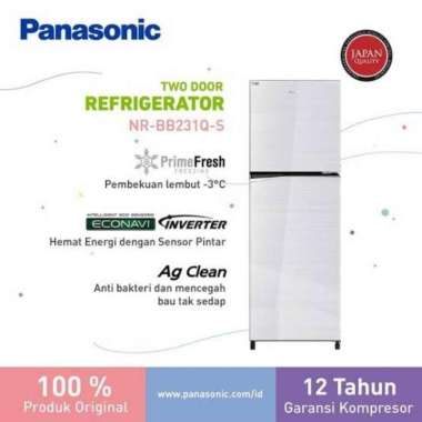 Kulkas Inverter Panasonic NR-BB231Q-S | 2 pintu NRBB231QS 230L econavi