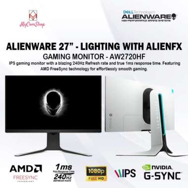 DELL ALIENWARE GAMING MONITOR 27 INCH FULL HD 240HZ IPS 1MS - AW2720HF
