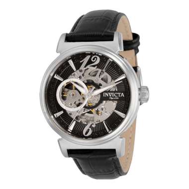 INVICTA Objet D Art 30461 Automatic Skeleton Dial Black Leather Strap [Machtwatch] Hitam