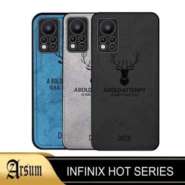 Promo Case DEER Semua Type Infinix Hot Series Softcase Motif Jeans Casing Handphone HOT 11s NFC ABU-ABU