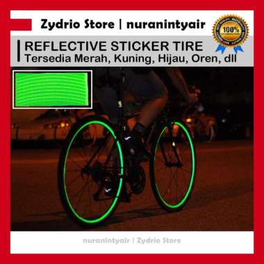 Stiker Reflektor Ban Sepeda 8 Strip / Stiker Ban Sepeda Reflektif Orange