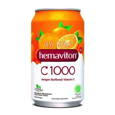 Hemaviton C1000 Less Sugar Orange Kaleng