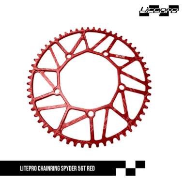DELTACYCLES - LITEPRO CHAINRING SPYDER 56T RED