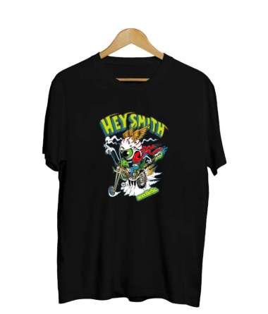 Bfashionshop - DTF037 Kaos Distro Pria TShirt Pria Kaos Pria HEY SMITH Hitam XXL