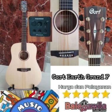 Gitar Akustik Elektrik CORT Earth Grand F (Bonus Tas) ORIGINAL CORT EARTH GRAND F-OP Acoustic Electric Guitar (with Bag) ORIGINAL natural