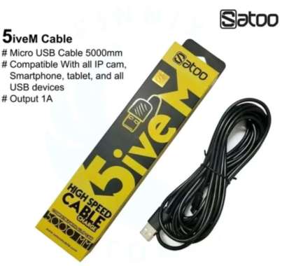 Kabel Micro USB Panjang 5-10 Meter Cable Power Charger IP Camera CCTV 5M-10M HP Handphone Smartphone