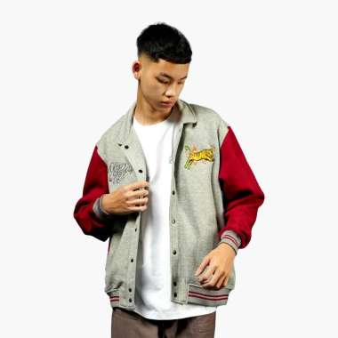 Roughneck VB014 Grey No Days Off Varsity Jacket Grey M