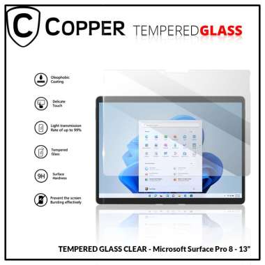 Microsoft Surface Pro 8 / 13" - COPPER TEMPERED GLASS FULL CLEAR