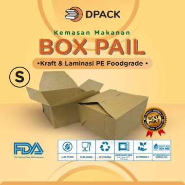 Box Pail Size S | Rice Box Paper | Kraft Paper Foodgrade Lunch Box