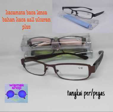 kacamata baca lensa plus asli kaca tangkai per plus150 hitam