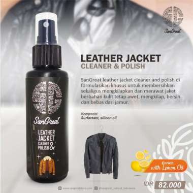 SanGreat Bundling Praktis, Leather Jacket & Penghilang Bau Jacket Deodorizer coklat