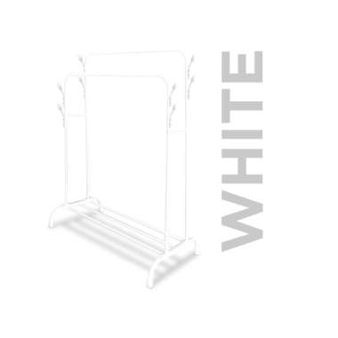 GOTO HARDWARE Spiko Double Stand Hanger Rak Besi Gantungan Baju Pakaian Putih
