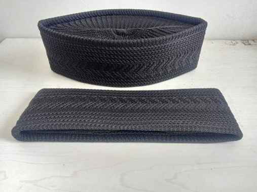 Kopiah peci hitam polos rajut ac alam tinggi 9cm 6