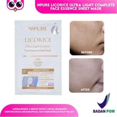NPURE LICORICE ULTRA LIGHT COMPLETE FACE ESSENCE SHEET MASK / MASKER WAJAH