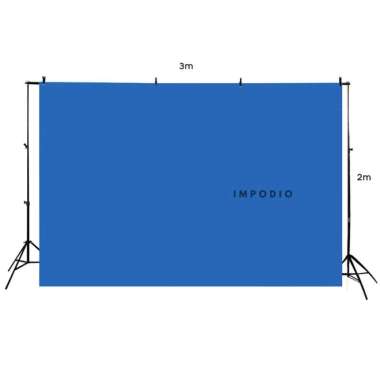 Paket Stand 3x2M kain Biru & Merah - Properti studio foto IMPODIO Stand+Kain Biru