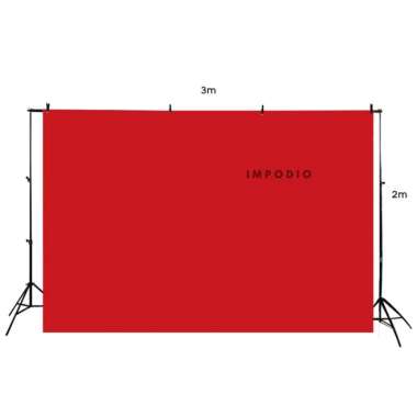 Paket Stand 3x2M kain Biru & Merah - Properti studio foto IMPODIO Stand+KainMerah