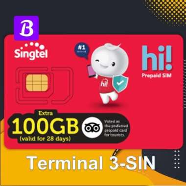 Sim Card Singapore Singtel 7 Hari 100 GB