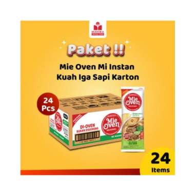 Mie Oven mi instant kuah iga sapi (1 dus isi 24 pcs) enak dan murah