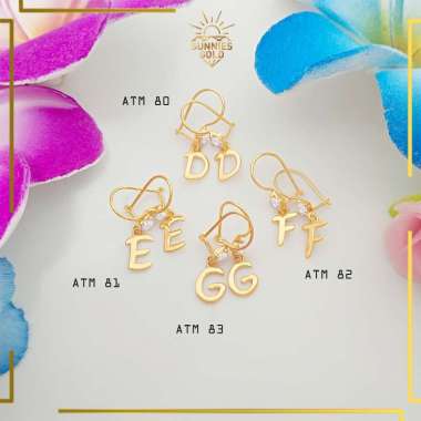 ANTING HURUF EMAS ASLI KADAR 8K / 375 ANTING EMAS HURUF ALPHABET ANTING CANTIK MURAH ATM HURUF HURUF