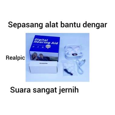 Sepasang Alat Bantu Dengar Model Tws Premium Rechargeable Bisa Di Cas