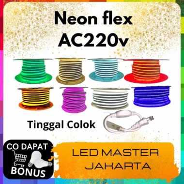 Lampu Led Neon Flex Selang 220V 50Meter Merah