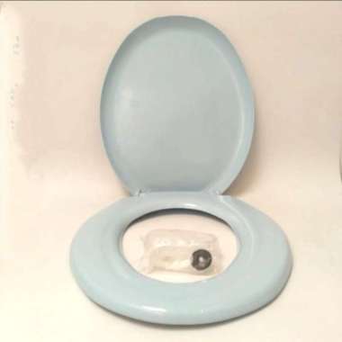 Tutup Toilet Cover Closet Kloset WC Duduk Model Toto Tebal Techplas Biru Muda
