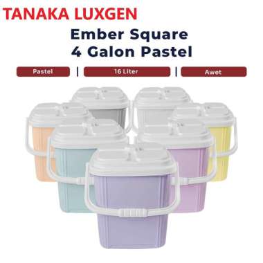 EMBER SQUARE KOTAK PERSEGI 4 GALON - 16 LITER PASTEL MACARON - TANAKA LUXGEN PUTIH