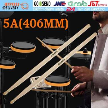 Yamaha Stick Drum 5A Tip Oval Kayu Original Drumstick Stik Elektrik
