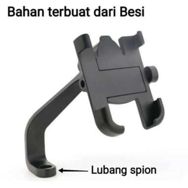 Phone Holder Spion Sepeda Motor Stand HP Universal Hitam