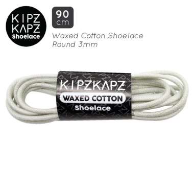 KIPZKAPZ WS10 Tali Sepatu Lilin / Waxed Cotton Round Shoelace [3mm] 90 cm White