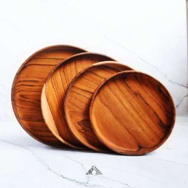 Livara Craft TEMU plate - piring bundar kayu jati L