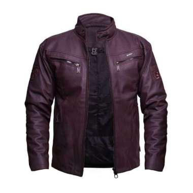 Jaket Pria | Jaket Motor Pria | Jaket Kulit Pria Hitam / Coklat Cokelat Muda L