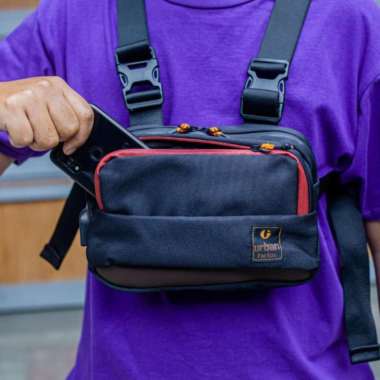 SKIVE BLACK |MNM x URBAN| Tas Selempang Pria Tas Dada Tas Pinggang ORI Black