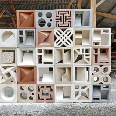 Roster Beton Roster Minimalis Roster Modern Lubang Angin 20x20 MERAH