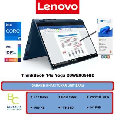 Laptop Lenovo ThinkBook 14s Yoga 9HID - i7-1165G7 16GB 1TB 14" W11HOME