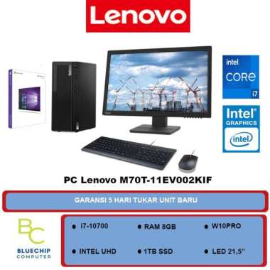 PC DESKTOP Lenovo M70T-11EV002KIF-i7-10700 8GB 1TB 21"W10PRO