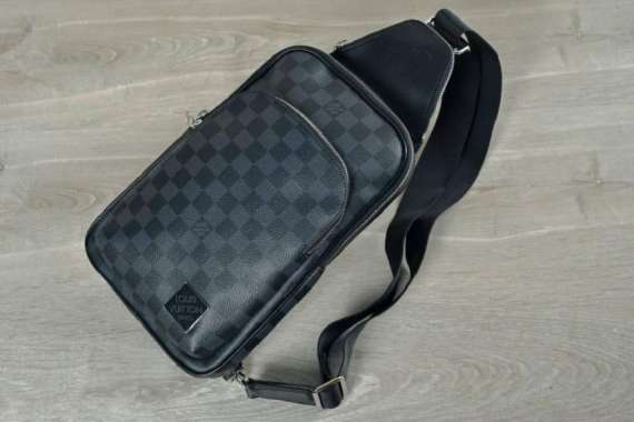 Authentic LOUIS VUITTON Damier graphite Avenue sling bag N45302