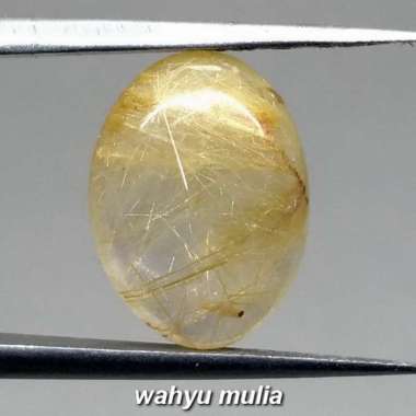Batu Akik kecubung Rambut Cendana Emas Asli (Kode 1193) with golden rutil