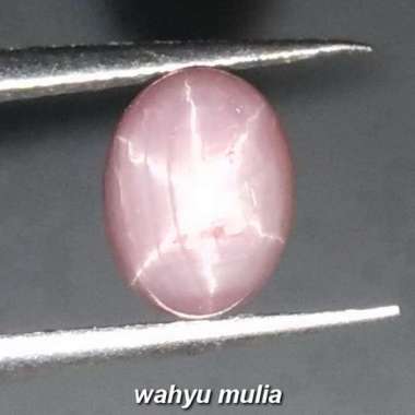 Batu Permata Safir Ster corundum Asli (Kode 1081) Merah Muda
