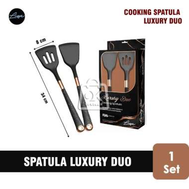 Spatula Luxury Duo Hitam Lisse / Spatula Sillicon / Sutil (1 Set isi 2)