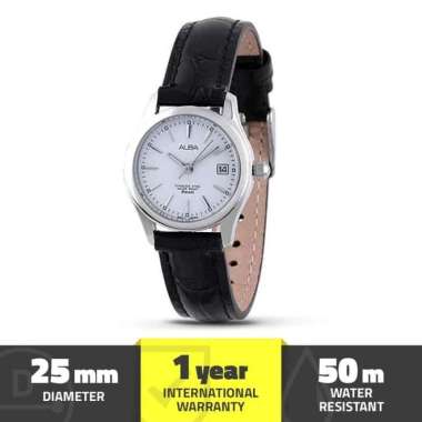Jam Tangan Analog Leather Wanita Alba Axu035 Original SILVER