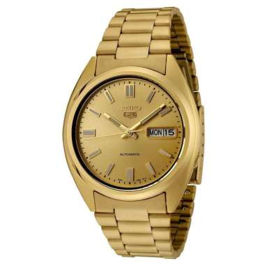 Seiko 5 Automatic 21 Jewels Original SNXS.80-K1 Jam Tangan Pria Gold