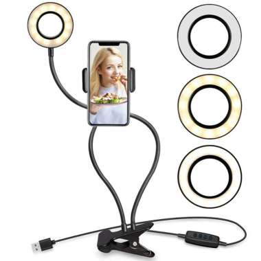 Ring Light Jepit / Lampu Tik Tok Versi 2 / Lampu Belajar, Laptop, Selfie, Konten, Youtube, Belajar -